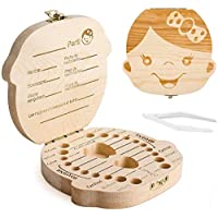 Los mejores  - DEAROPE Caja de Dientes- Caja para Dientes en Español de Leche- Caja de Madera para Guardar Dientes (Niña)